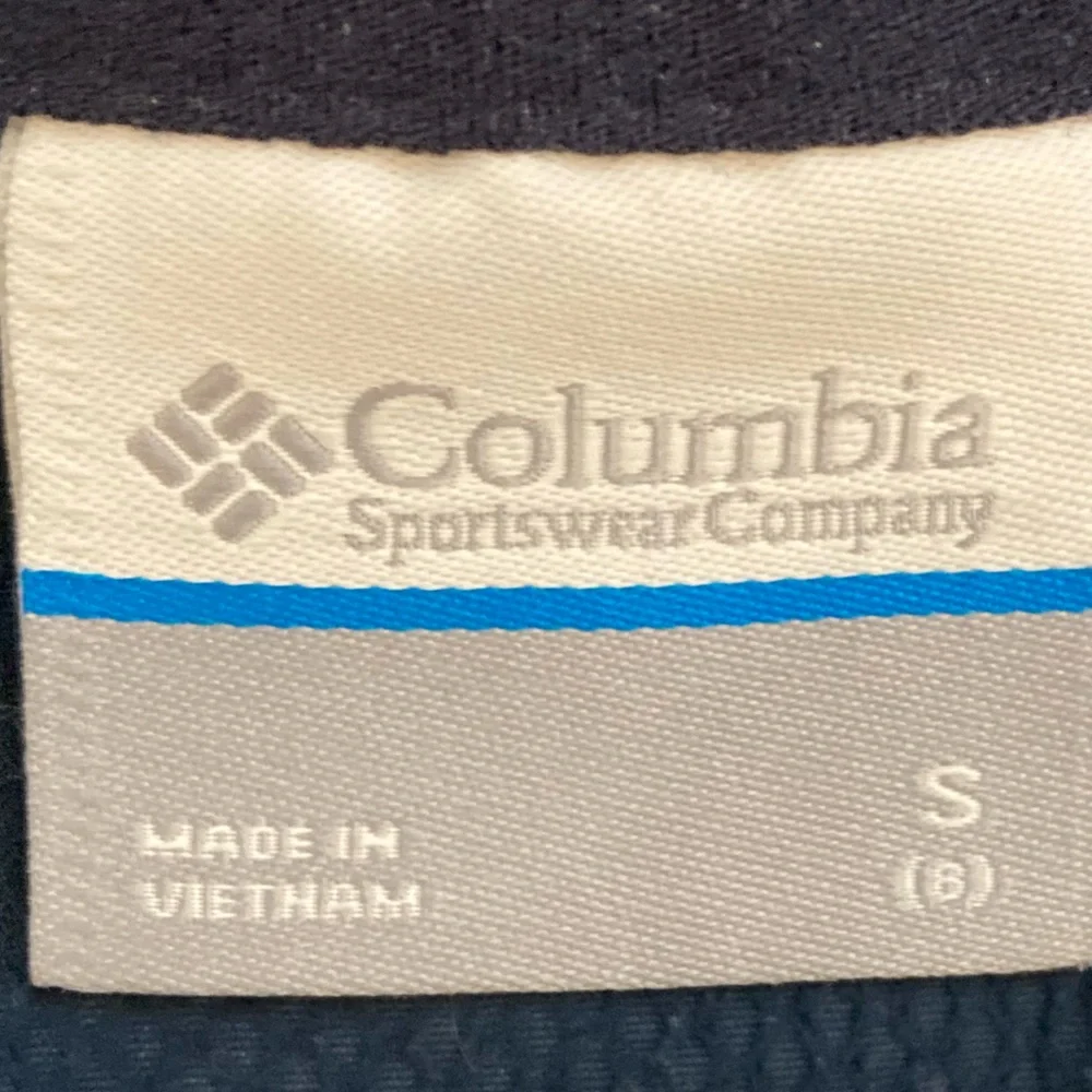 Columbia Omni-Shield Youth Hood Jacket Navy Neon Green Full Zip Size 8 Small